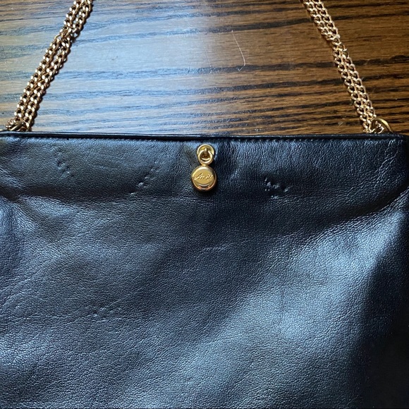 ANDE Vintage Black Clutch/Shoulder Leather Bag EUC - Picture 6 of 6